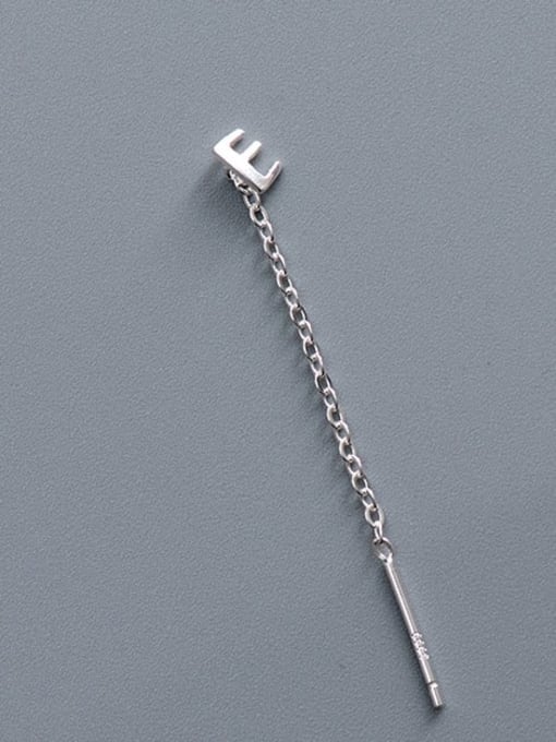ES2180 [Single E Letter] 925 Sterling Silver Tassel Minimalist Threader Earring